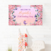 70. Geburtstag Rosa Violett-Gartenfloralen niedlic Banner (Insitu)