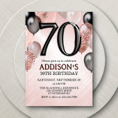 70. Geburtstag Rose Gold Ballons Einladung