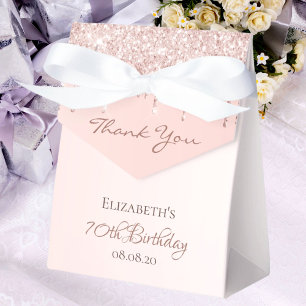 70. Geburtstag Rose Gold Glitzer Glam Vielen Dank Geschenkschachtel