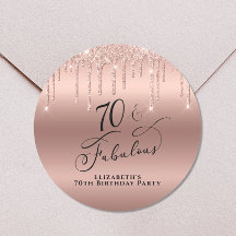 70. Geburtstag Rose Gold Glitzer