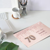 70. Geburtstag Rose Gold rosa Tropfen Name Gästebuch