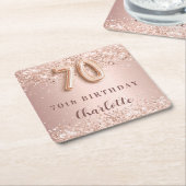 70. Geburtstag Rose Goldblütenname Rechteckiger Pappuntersetzer (angewinkelt)