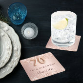 70. Geburtstag Rose Goldblütenname Rechteckiger Pappuntersetzer