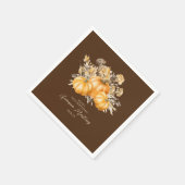 70. Geburtstag Rustic Boho Pumpkin Fall Custom Serviette (Ecke)