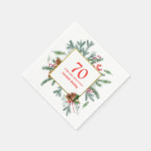 70. Geburtstag Rustikale Winterlandschaft Serviette (Ecke)