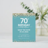 70. Geburtstag Save the Date Einladung (Stehend Vorderseite)