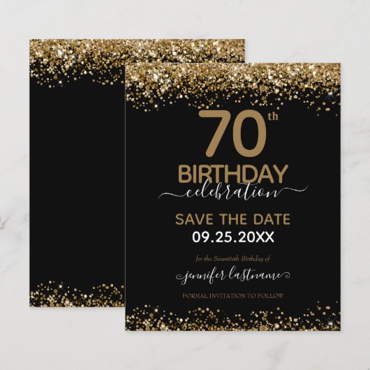 70. Geburtstag Save the Date Einladung (Vorne/Hinten)