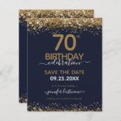 70. Geburtstag Save the Date Einladung (Vorne/Hinten)