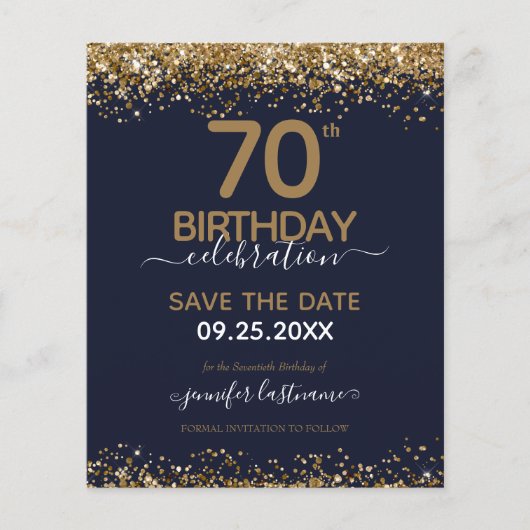 70. Geburtstag Save the Date Einladung (Vorderseite)