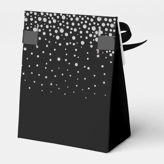 70. Geburtstag Schwarz Funkelnd Danke Geschenkschachtel (Rückseite)