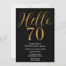 70. Geburtstag Schwarz Gold Eleganter Geburtstag