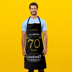 70. Geburtstag Schwarz Gold Legendär Lustig Schürze