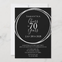70. Geburtstag Schwarz Silber Prost 70 Jahre Party