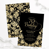 70. Geburtstag Schwarze Rose Einladung