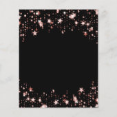 70. Geburtstag Schwarze Rose Gold Einladung (Rückseite)