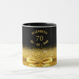 70. Geburtstag schwarzer Goldbug Tasse