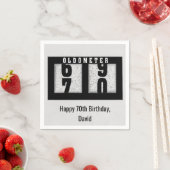 70. Geburtstag Schwarzer Kilometerzähler Serviette (Beispiel)