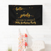70. Geburtstag schwarzes Gold hello 70 Namensskrip Banner (Insitu)