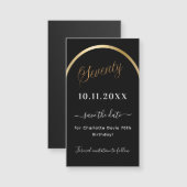 70. Geburtstag schwarzes Gold Speichern Sie den Da Magnetkarte (Vorne/Hinten)