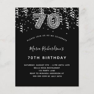 70. Geburtstag schwarzes silbernes Leoparden Party