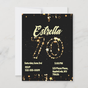 70. Geburtstag Senioren Digital Elegante Party Postkarte