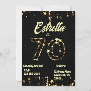 70. Geburtstag Senioren Digitale Elegante Party Einladung