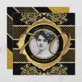 70. Geburtstag Seventieth Gold Diamond Foto Rahmen Einladung (Vorne/Hinten)