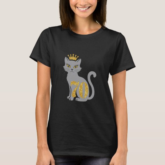 70. Geburtstag Shirt für Cat Lover (Vorderseite)