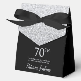 70. Geburtstag Silber Glitter Danke Geschenkschachtel