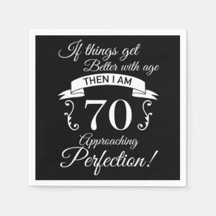 70. Geburtstag Spaß Annäherung Perfektion Serviette
