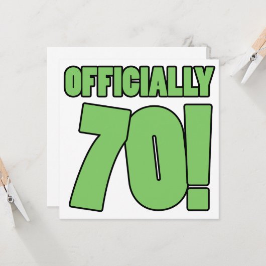 70. Geburtstag Spaß Karte (Vorderseite/Rückseite Beispiel)