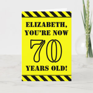 70. Geburtstag: Spaß Stiltext, Individuelle Name Karte