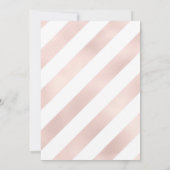 70. Geburtstag - Streifen Rose Goldballons Einladung (Rückseite)