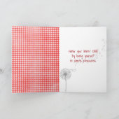 70. Geburtstag Strichfigur-Mädchen mit Daisies Karte (Innenseite)