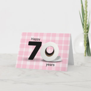70. Geburtstag Toilettenpapierrolle auf Karo Karte
