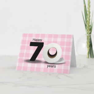 70. Geburtstag Toilettenpapierrolle auf Karo Karte