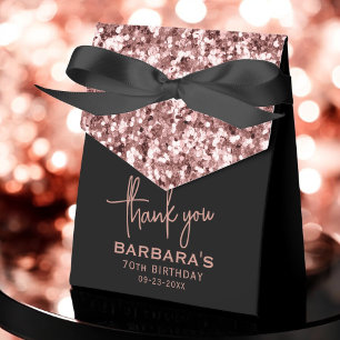 70. Geburtstag Vielen Dank Rose Gold Glitzer Scrip Geschenkschachtel