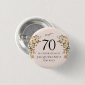 70. Geburtstag Vintag Button (Vorne & Hinten)