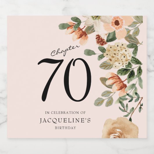 70. Geburtstag Vintag Schaumweinetikett (Einzelnes Label)