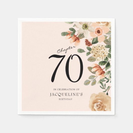 70. Geburtstag Vintag Serviette (Vorderseite)