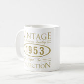 70. Geburtstag Vintage 1953 Kaffeetasse (Vorderseite Links)