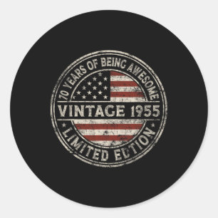 70. Geburtstag Vintage 1955 Limitierte Edition Ame Runder Aufkleber