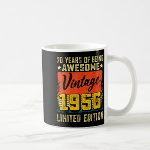 70. Geburtstag Vintage 1956 70 Jahre alte Dekorati Kaffeetasse