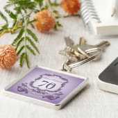 70. Geburtstag Vintager Rahmen personalisierter Sc Schlüsselanhänger (Seite)
