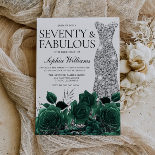 70. Geburtstag von Emerald Green Einladung