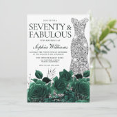 70. Geburtstag von Emerald Green Einladung (Stehend Vorderseite)