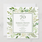 70. Geburtstag Weißer Hydrangeas Einladung (Vorderseite)