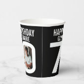 70. Geburtstag Zoll zwei Fotos Schwarz-weiß Pappbecher (Rechts)