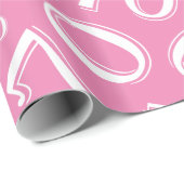 70. Geburtstag Zufallszahl Muster Pink/Weiß 70 Geschenkpapier (Rolleneckpunkt)