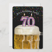 70. Geburtstags-Bier-Party Einladung (Vorderseite)
